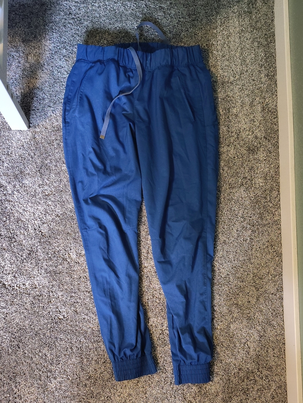 Women's Blue Elastic-Waist Scrub Pants